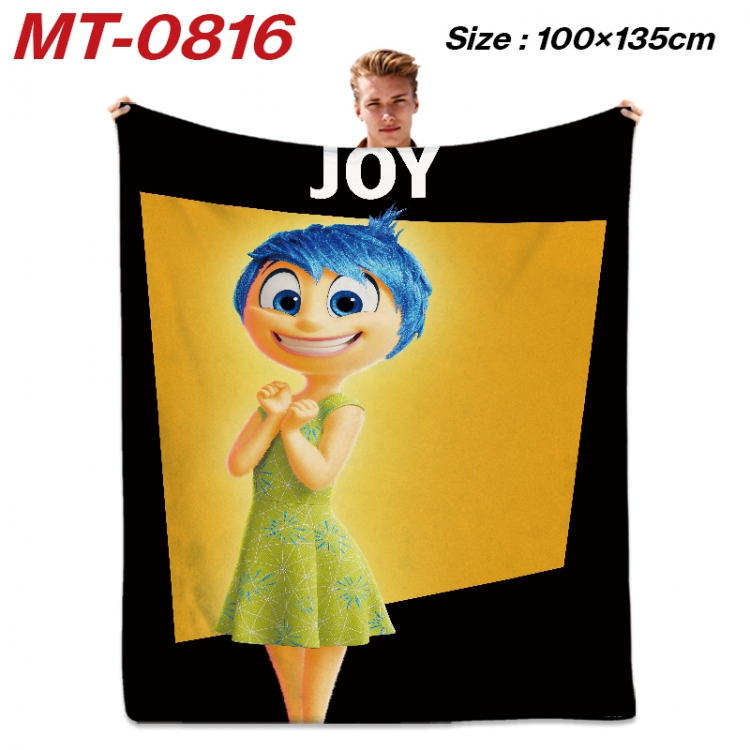 Inside Out Anime flannel blanket air conditioner quilt double-sided printing 100x135cm