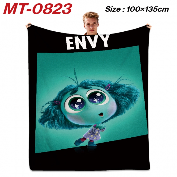 Inside Out Anime flannel blanket air conditioner quilt double-sided printing 100x135cm