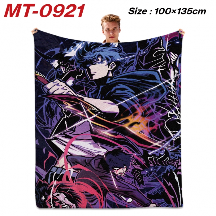 Solo Leveling:Arise Anime flannel blanket air conditioner quilt double-sided printing 100x135cm