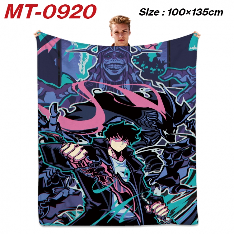 Solo Leveling:Arise Anime flannel blanket air conditioner quilt double-sided printing 100x135cm