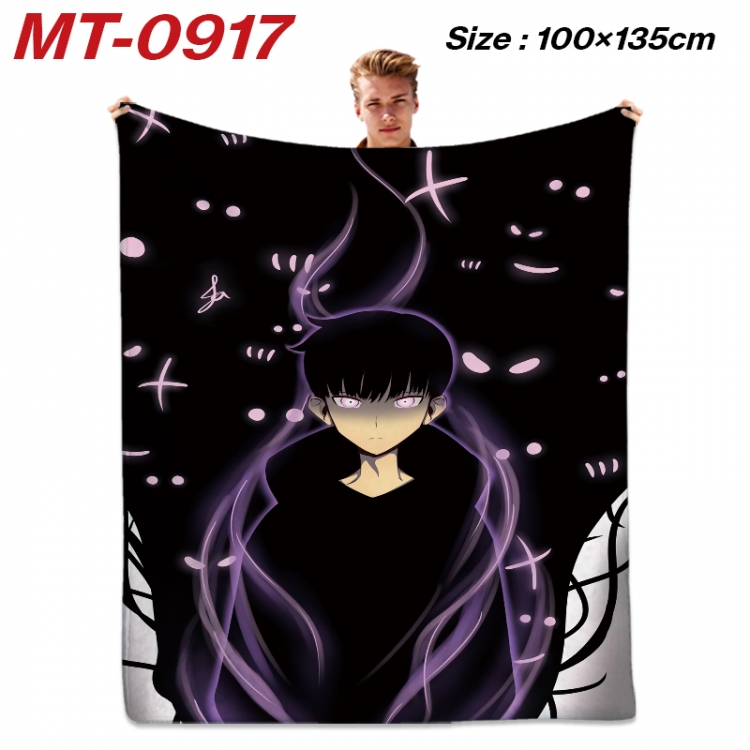 Solo Leveling:Arise  Anime flannel blanket air conditioner quilt double-sided printing 100x135cm