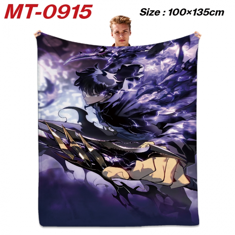 Solo Leveling:Arise  Anime flannel blanket air conditioner quilt double-sided printing 100x135cm