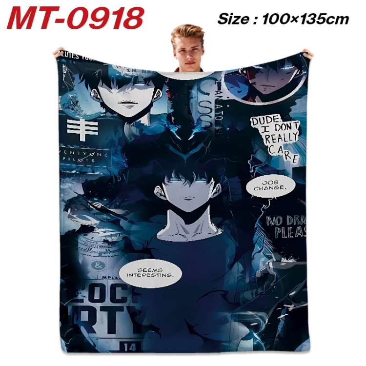 Solo Leveling:Arise  Anime flannel blanket air conditioner quilt double-sided printing 100x135cm