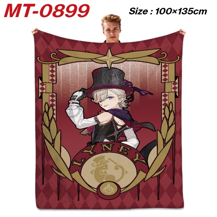 Genshin Impact  Anime flannel blanket air conditioner quilt double-sided printing 100x135cm