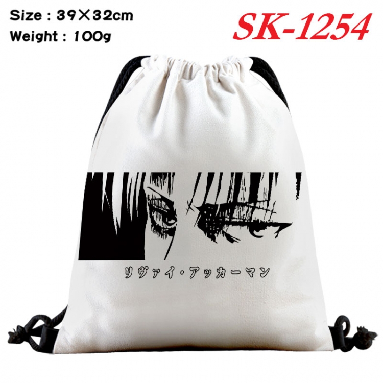 Shingeki no Kyojin cartoon Waterproof Nylon Full Color Drawstring Pocket 39x32cm