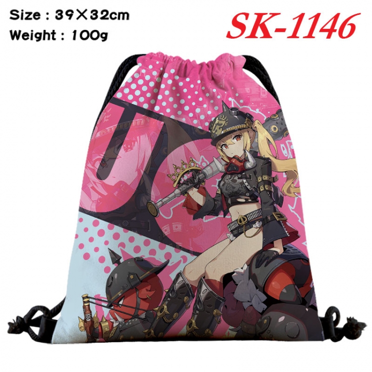 Zenless Zone Zero cartoon Waterproof Nylon Full Color Drawstring Pocket 39x32cm