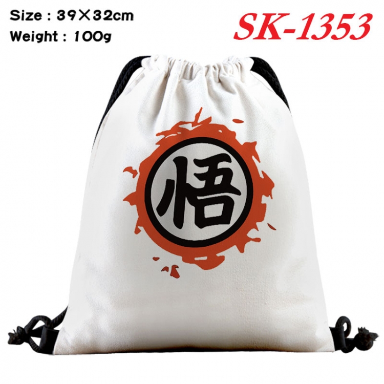 DRAGON BALL cartoon Waterproof Nylon Full Color Drawstring Pocket 39x32cm