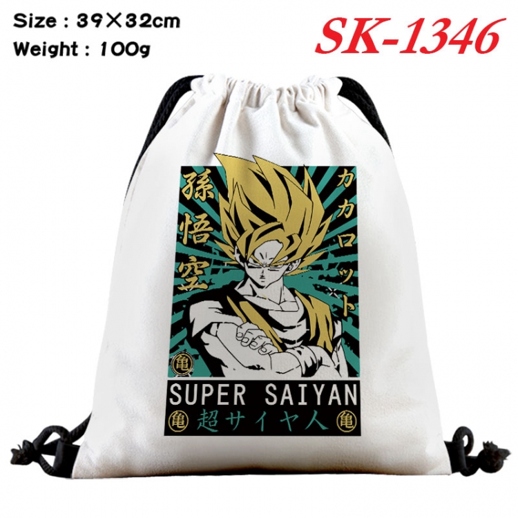 DRAGON BALL cartoon Waterproof Nylon Full Color Drawstring Pocket 39x32cm