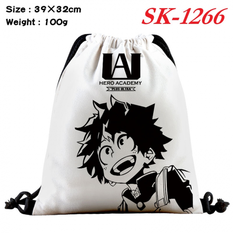 My Hero Academia cartoon Waterproof Nylon Full Color Drawstring Pocket 39x32cm