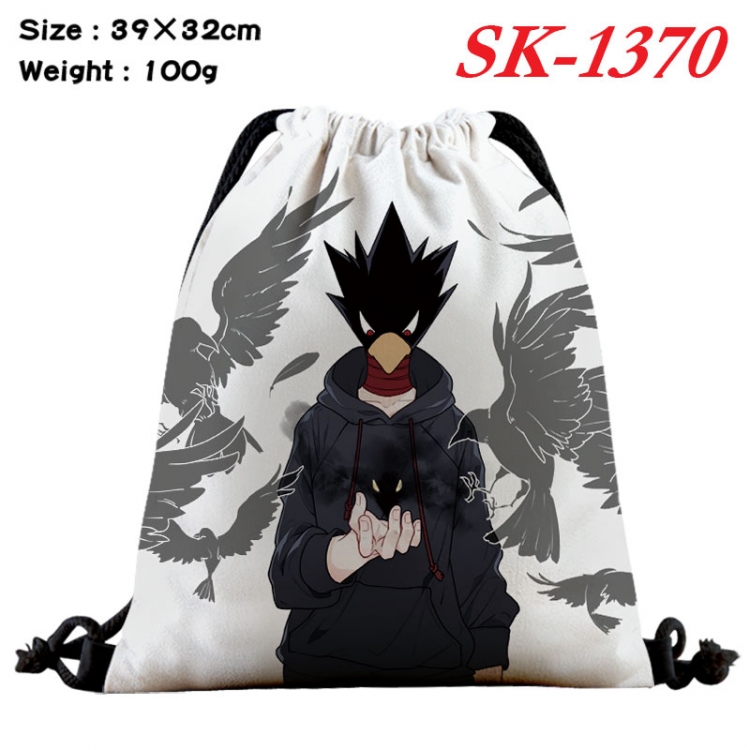 My Hero Academia cartoon Waterproof Nylon Full Color Drawstring Pocket 39x32cm