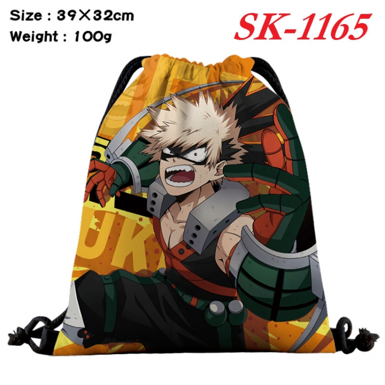 My Hero Academia cartoon Waterproof Nylon Full Color Drawstring Pocket 39x32cm