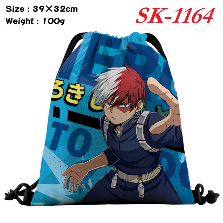 My Hero Academia cartoon Waterproof Nylon Full Color Drawstring Pocket 39x32cm