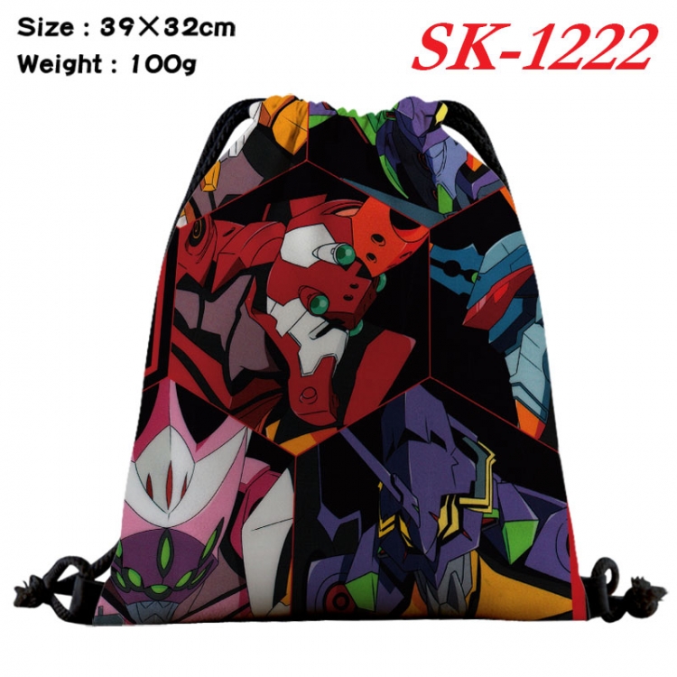 EVA cartoon Waterproof Nylon Full Color Drawstring Pocket 39x32cm