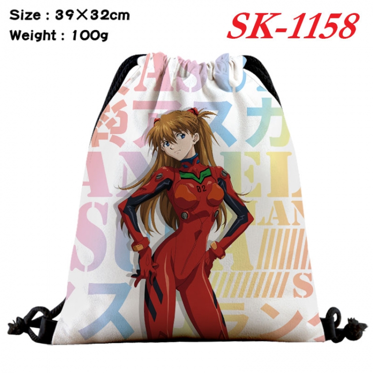 EVA cartoon Waterproof Nylon Full Color Drawstring Pocket 39x32cm