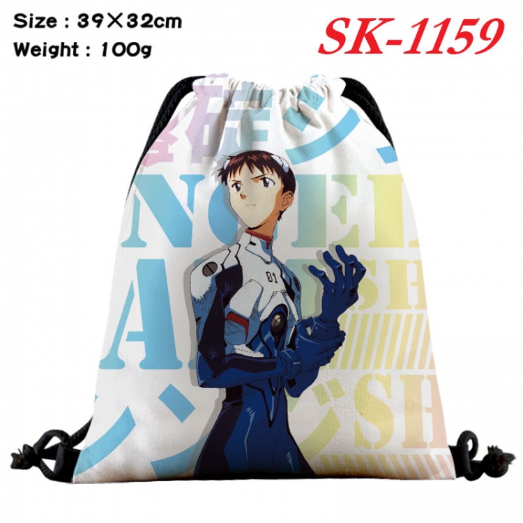 EVA  cartoon Waterproof Nylon Full Color Drawstring Pocket 39x32cm