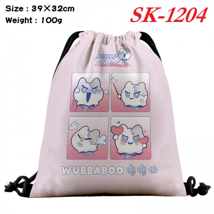 Honkai: Star Rail cartoon Waterproof Nylon Full Color Drawstring Pocket 39x32cm