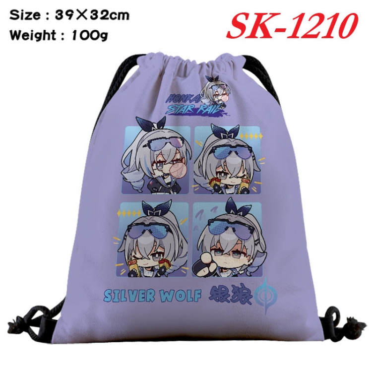 Honkai: Star Rail cartoon Waterproof Nylon Full Color Drawstring Pocket 39x32cm