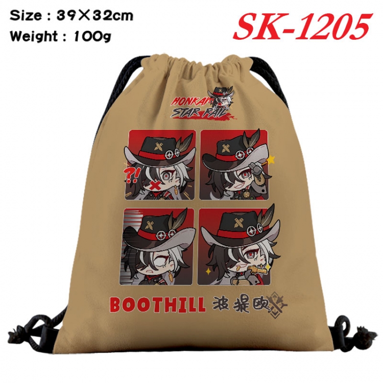 Honkai: Star Rail cartoon Waterproof Nylon Full Color Drawstring Pocket 39x32cm