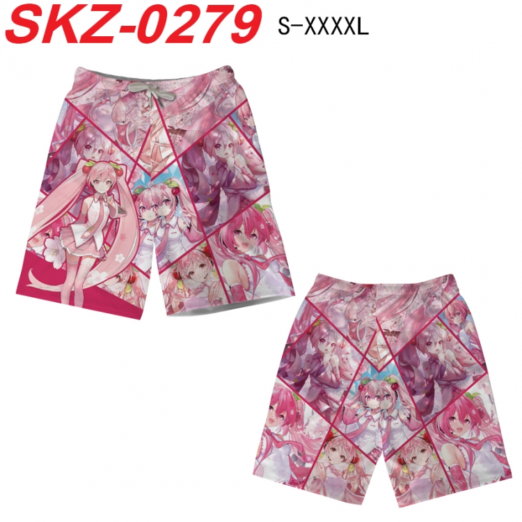 Hatsune Miku Anime full-color digital printed beach shorts from S to 4XL  SKZ-0279