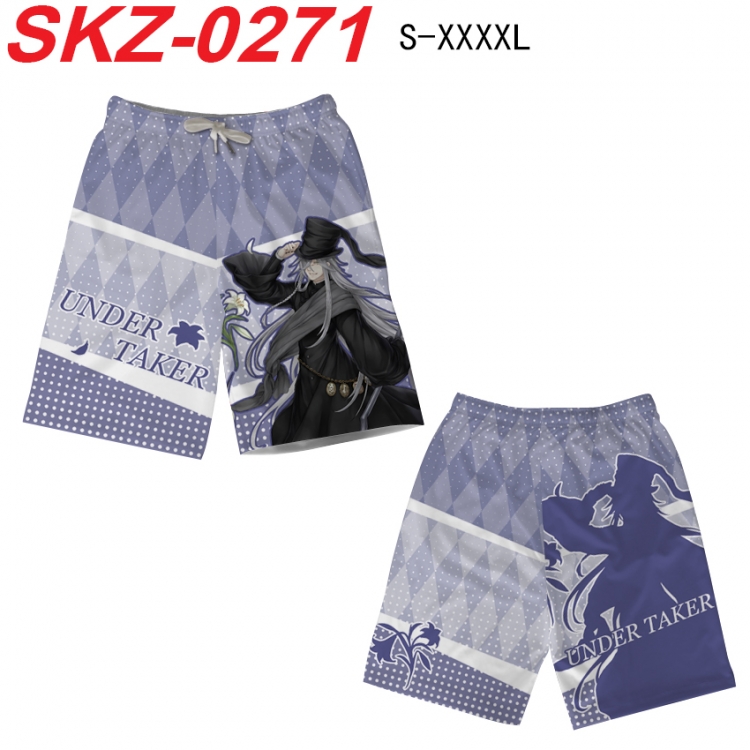 Kuroshitsuji Anime full-color digital printed beach shorts from S to 4XL