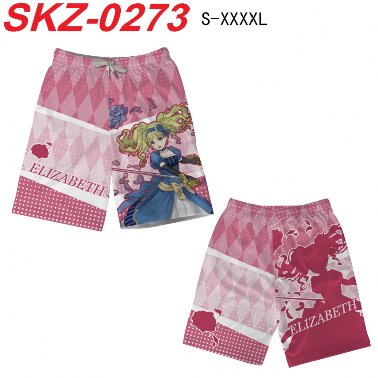 Kuroshitsuji Anime full-color digital printed beach shorts from S to 4XL