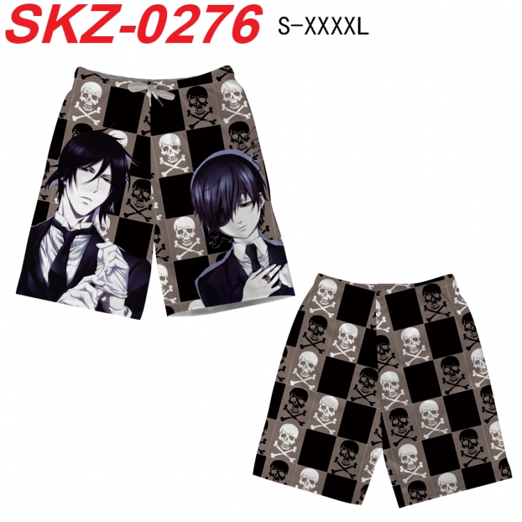 Kuroshitsuji Anime full-color digital printed beach shorts from S to 4XL