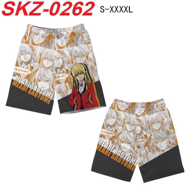 Kakegurui Anime full-color digital printed beach shorts from S to 4XL  SKZ-0262