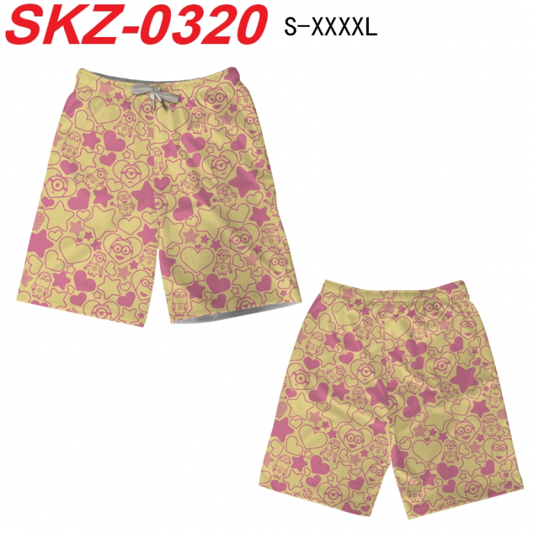 Despicable Me Anime full-color digital printed beach shorts from S to 4XL SKZ-0320