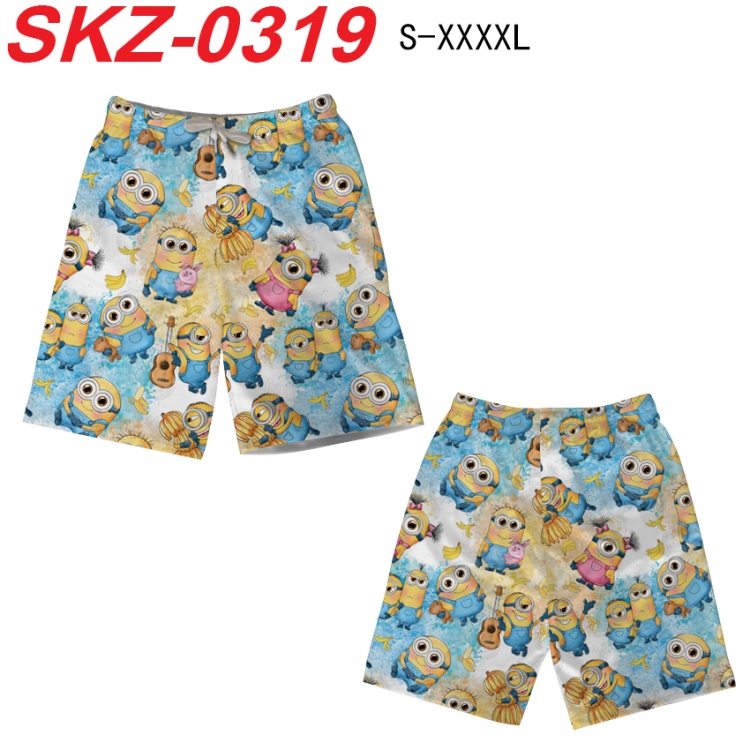 Despicable Me Anime full-color digital printed beach shorts from S to 4XL  SKZ-0319