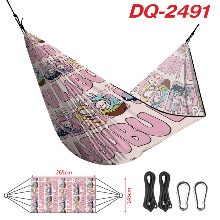 Labubu Outdoor full color watermark printing hammock 265x145cm DQ-2491