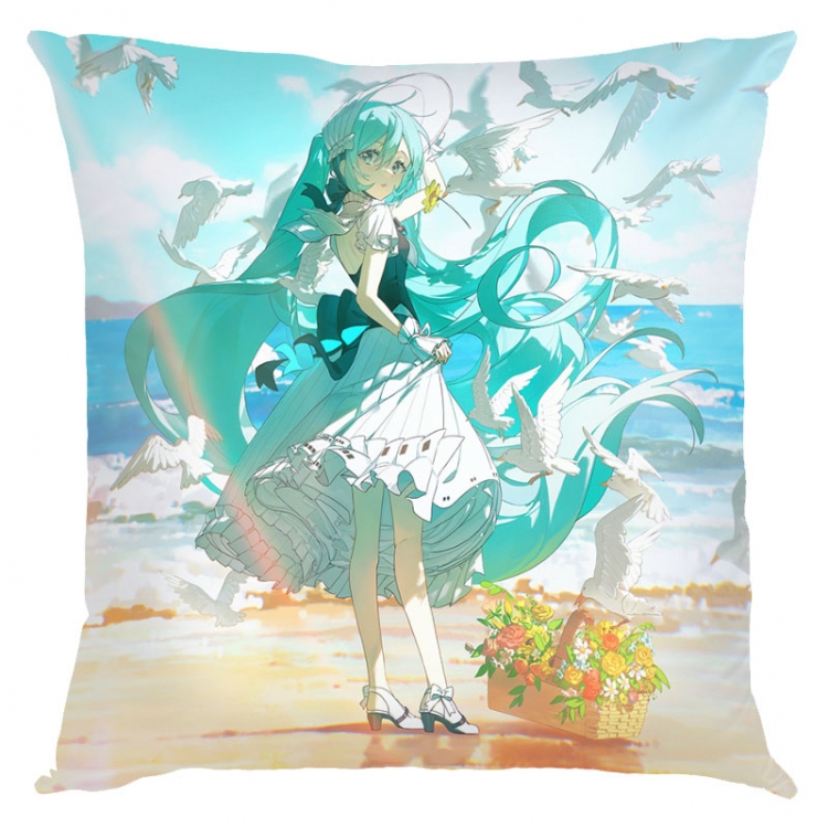 Hatsune Miku Anime square full-color pillow cushion 45X45CM NO FILLING   C3-139