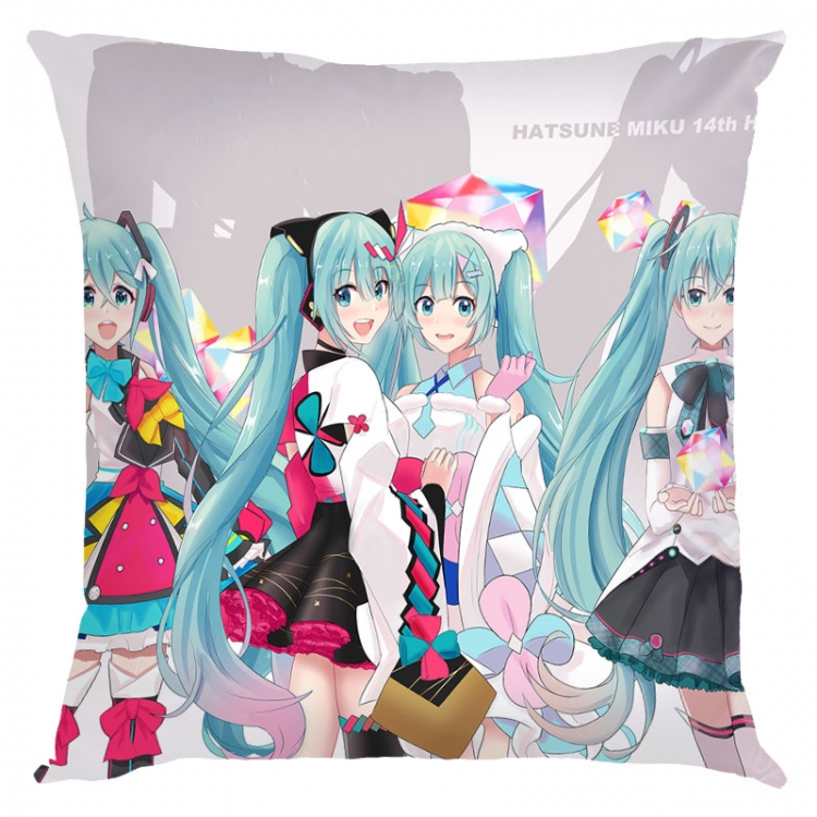 Hatsune Miku Anime square full-color pillow cushion 45X45CM NO FILLING  C3-38