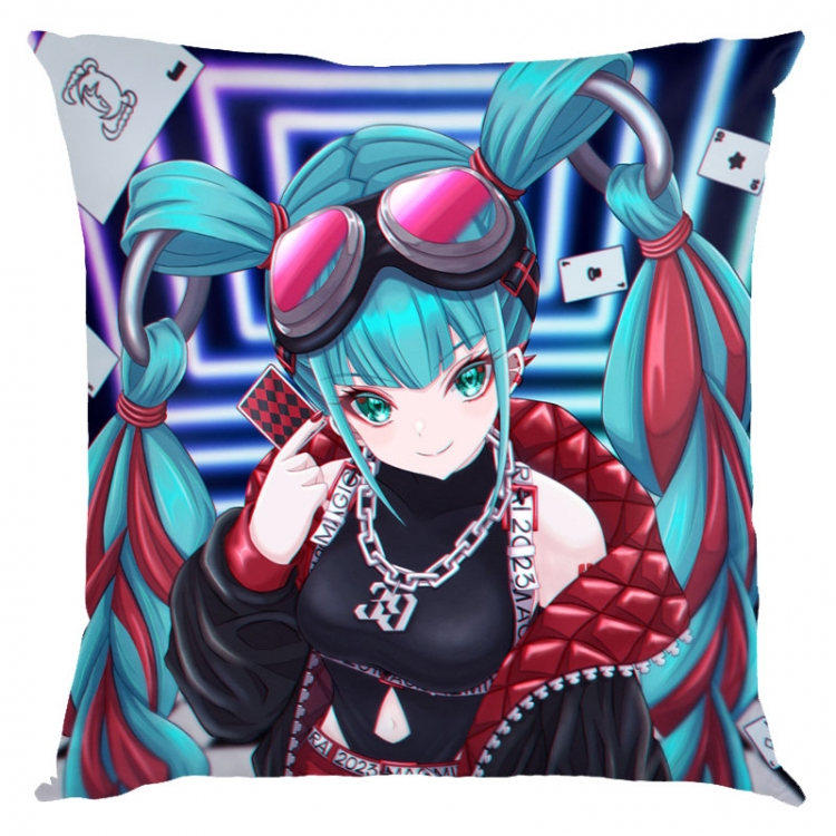 Hatsune Miku Anime square full-color pillow cushion 45X45CM NO FILLING   C3-96