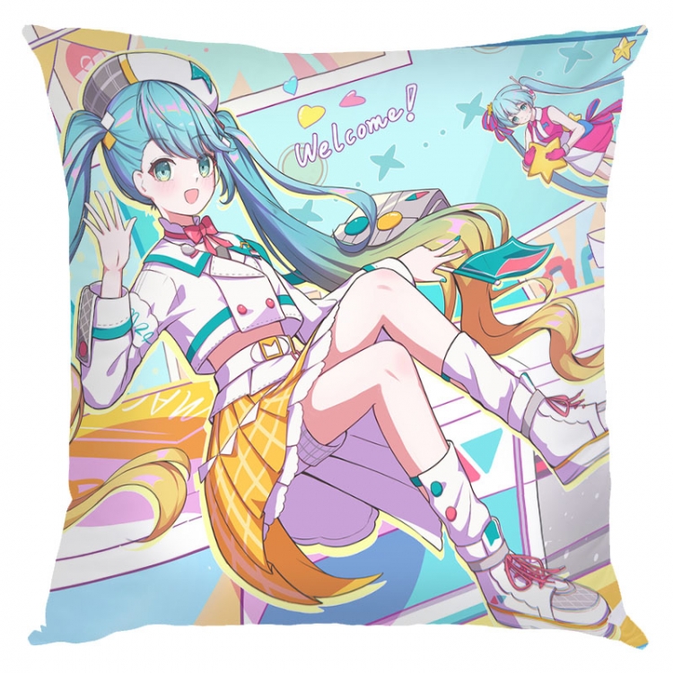 Hatsune Miku Anime square full-color pillow cushion 45X45CM NO FILLING   C3-108