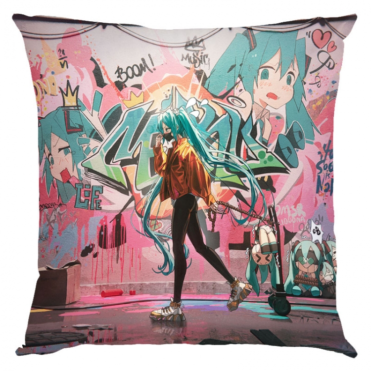 Hatsune Miku Anime square full-color pillow cushion 45X45CM NO FILLING   C3-142