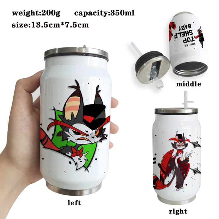 Hazbin Hotel Anime Printed Stainless Steel Insulated Cup Straw Water Cup 350ML