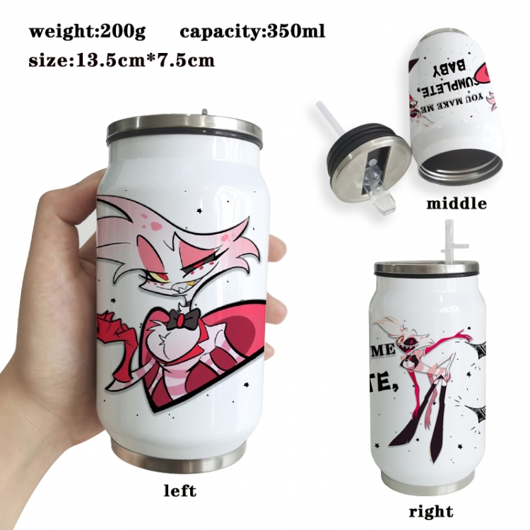 Hazbin Hotel Anime Printed Stainless Steel Insulated Cup Straw Water Cup 350ML