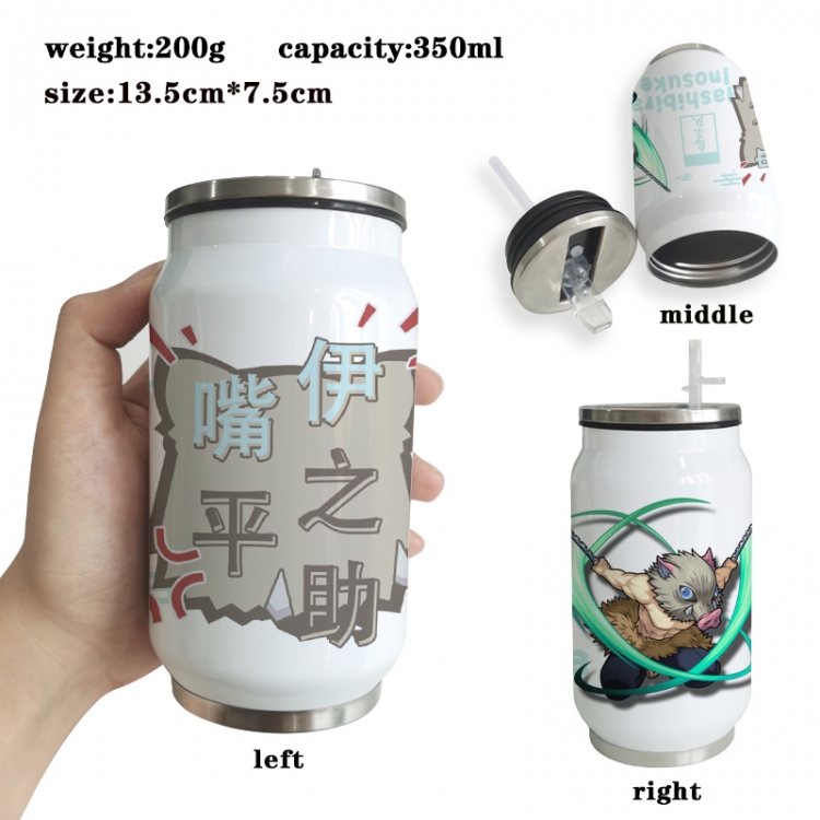 Demon Slayer Kimets Anime Printed Stainless Steel Insulated Cup Straw Water Cup 350ML