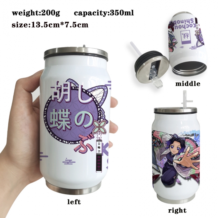 Demon Slayer Kimets Anime Printed Stainless Steel Insulated Cup Straw Water Cup 350ML