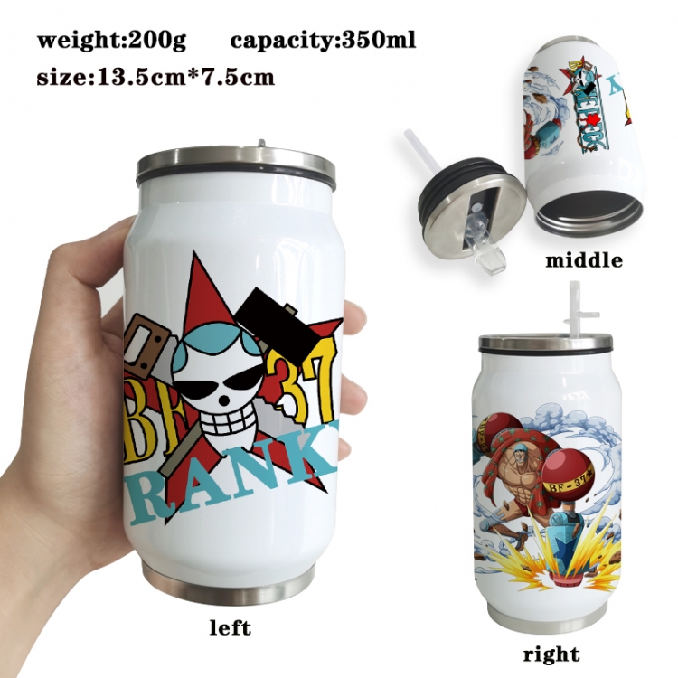 One Piece Anime Printed Stainless Steel Insulated Cup Straw Water Cup 350ML