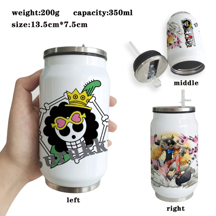 One Piece Anime Printed Stainless Steel Insulated Cup Straw Water Cup 350ML