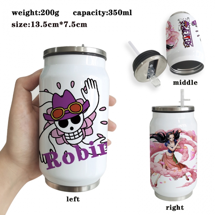 One Piece Anime Printed Stainless Steel Insulated Cup Straw Water Cup 350ML