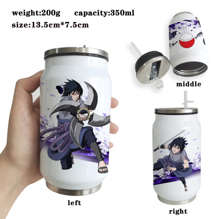 Naruto Anime Printed Stainless Steel Insulated Cup Straw Water Cup 350ML