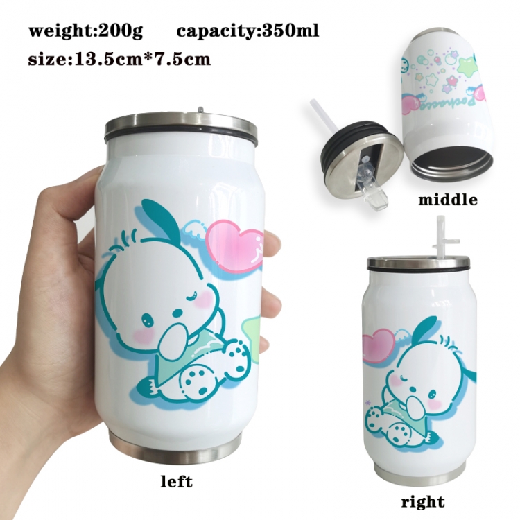 sanrio Anime Printed Stainless Steel Insulated Cup Straw Water Cup 350ML