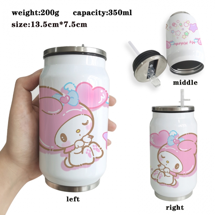 sanrio Anime Printed Stainless Steel Insulated Cup Straw Water Cup 350ML