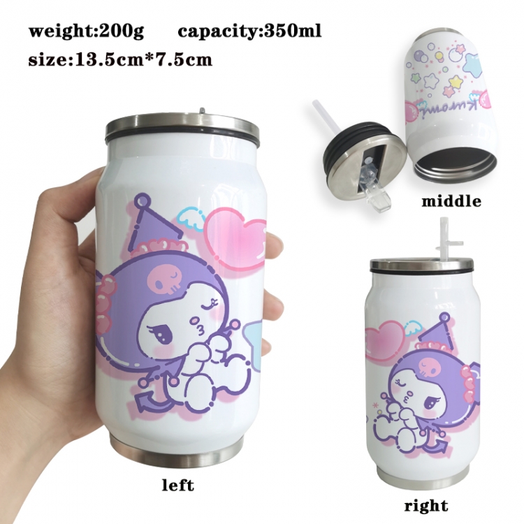 sanrio Anime Printed Stainless Steel Insulated Cup Straw Water Cup 350ML