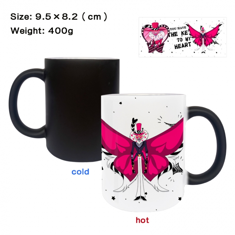 Hazbin Hotel Anime peripherals color changing ceramic cup tea cup mug 9.5X8.2cm