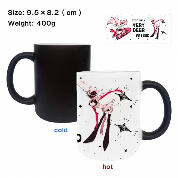 Hazbin Hotel Anime peripherals color changing ceramic cup tea cup mug 9.5X8.2cm