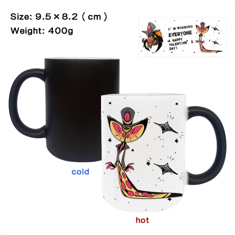 Hazbin Hotel Anime peripherals color changing ceramic cup tea cup mug 9.5X8.2cm