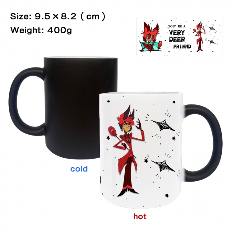 Hazbin Hotel Anime peripherals color changing ceramic cup tea cup mug 9.5X8.2cm